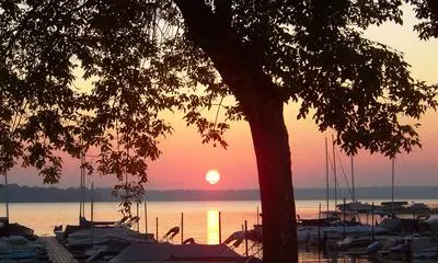 Picture of Sunset Reflecting in Water