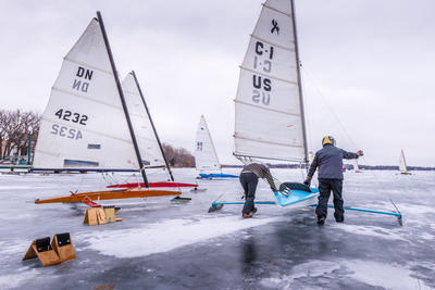 Picture of Ice Boating on White Bear Lake by Davin Brandt
