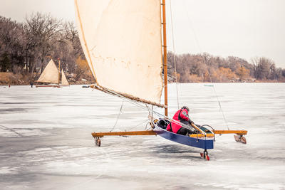 Picture of Ice Boating on White Bear Lake by Davin Brandt