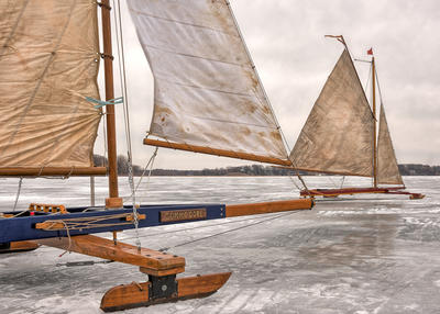 Picture of Ice Boating on White Bear Lake by Davin Brandt